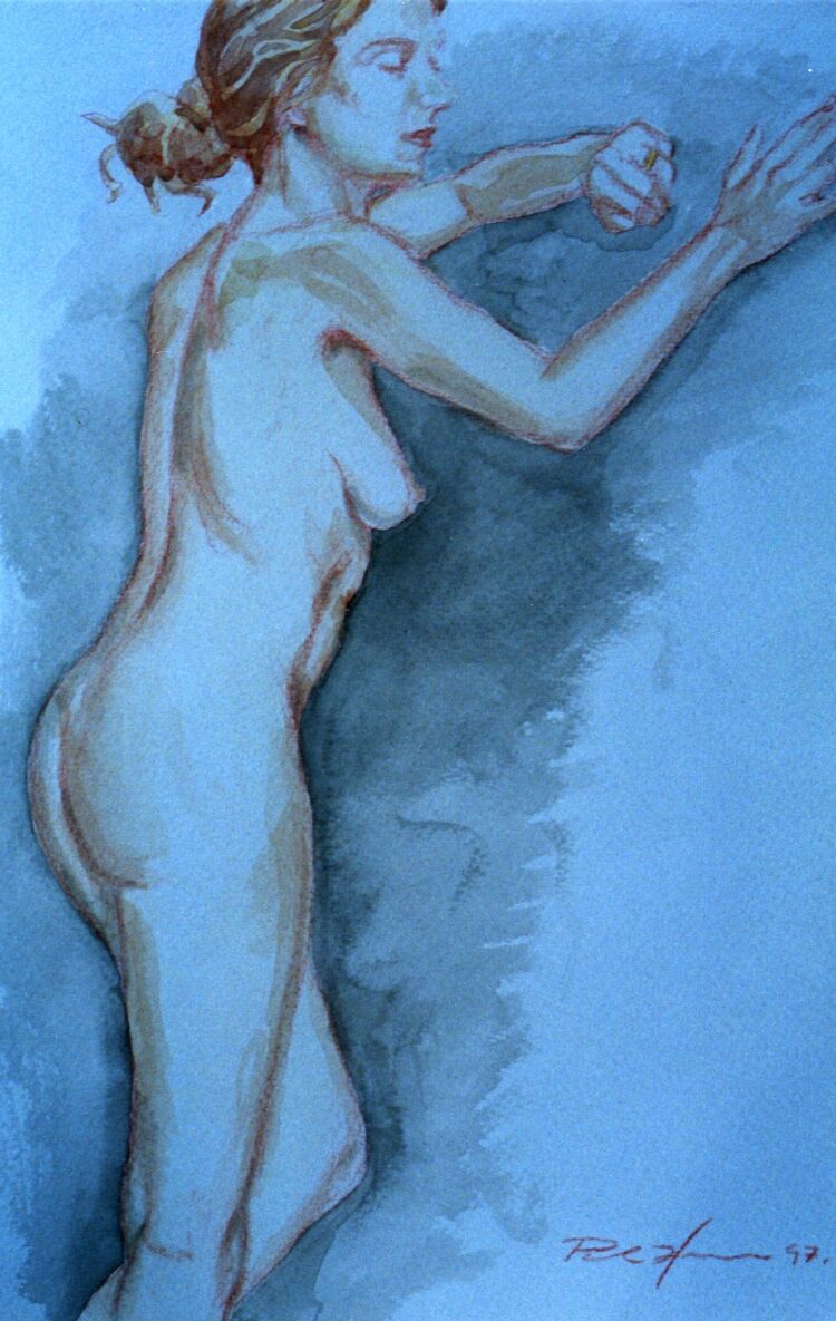 Watercolour. Nude- 40 x 30 cm 